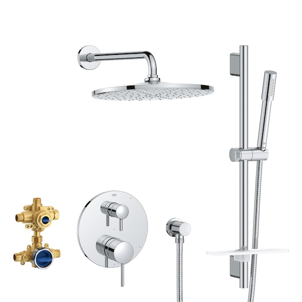 Timeless Pressure Balance Rain Shower Set, Chrome